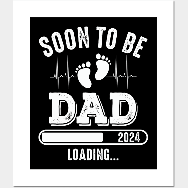 Dad Est 2024 Soon To Be Dad Pregnancy Announcement 1st Time Wall Art by Shrtitude